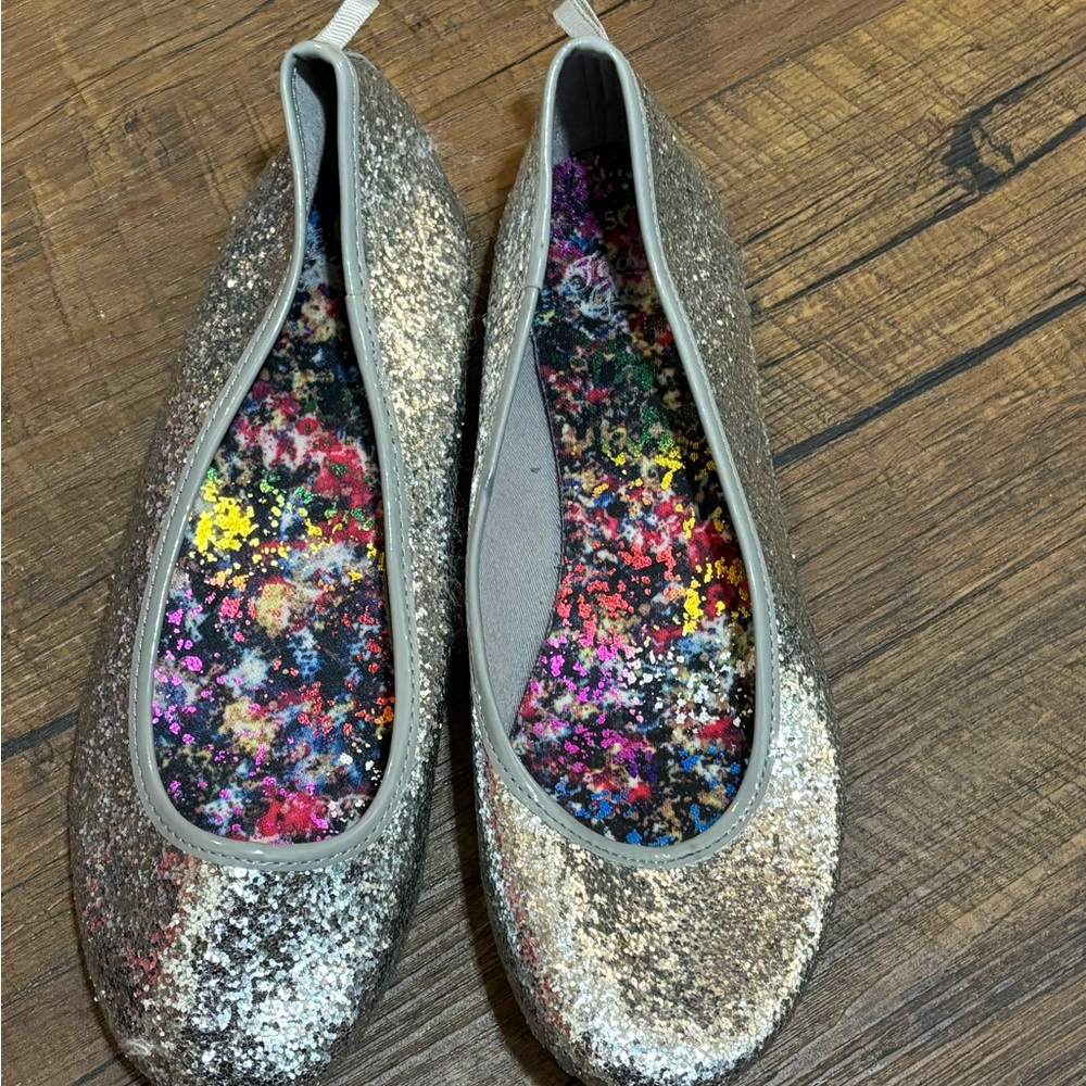 Silver Glitter Kid Shoes